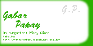 gabor papay business card